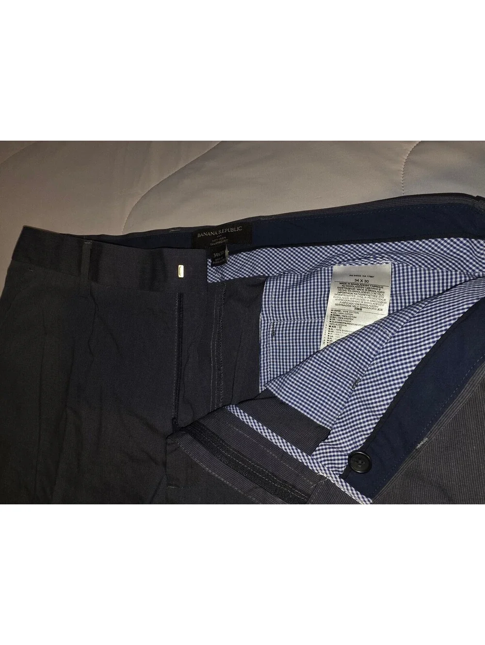 Banana Republic Tailored Fit Pants Mens 34x30 Gray Mid Rise